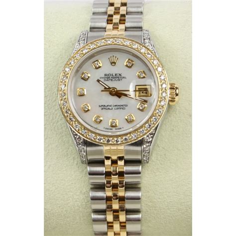 used rolex women's oyster perpetual datejust stainless steel